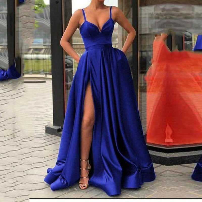 Satin Wedding Dress Spring Bridal Wedding Tube Top Slimming Simple Floor-Length Banquet Dress